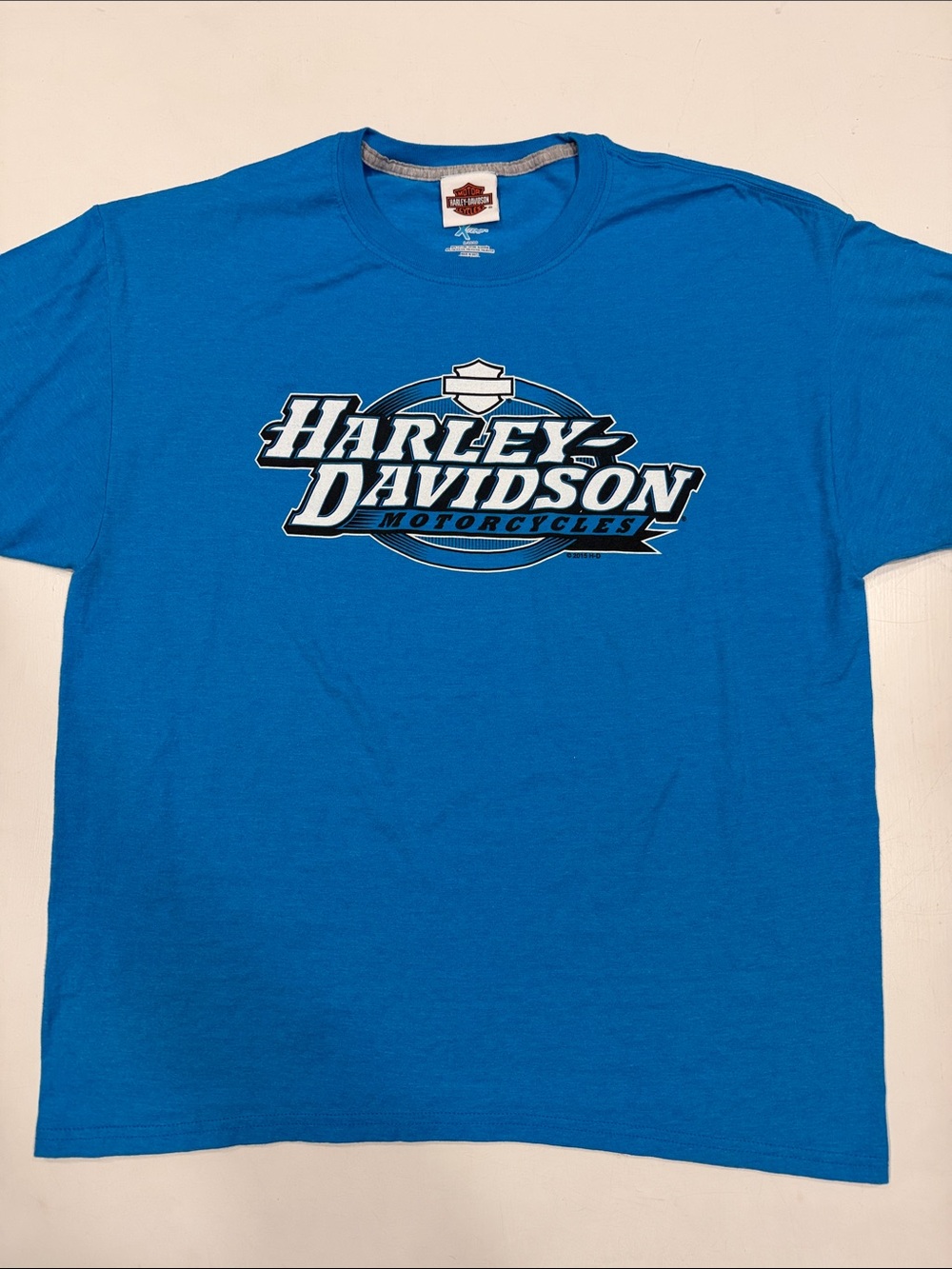 Harley-Davidson Bright Blue Logo Short Sleeve Tee